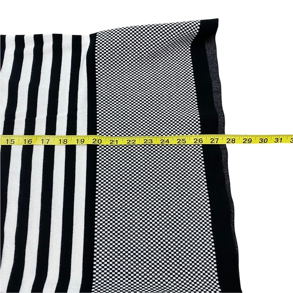 P Luca Milano striped Sweater Tunic Color Block Checkered Black White 90s M - Picture 9 of 10